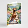 Caroline's Treasures Rhodesian Ridgeback Spring Path Greeting Cards Pack of