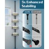 SEIRIONE Corner Shower Caddy Tension Pole, Rustproof Bathroom Shower Organizer