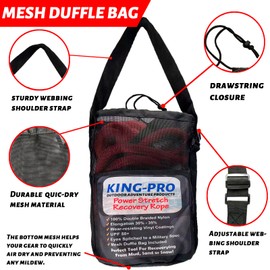 KING-PRO Kinetic Recovery Rope 1“x30' Towing Rope 48,000lbs Breaking Strength 100% Nylon Made Heavy Duty Offroad Snatch Strap 30% Elasticity for Full-Size Truck Large SUVs Offroad Vehicels (Red)