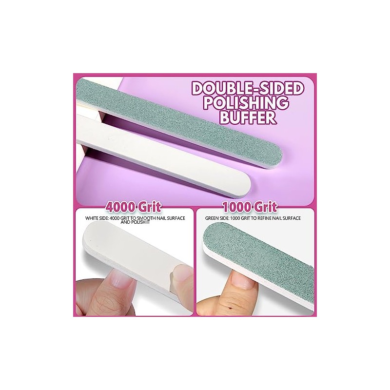FANDAMEI Nail Files and Buffers, 20PCS Nail File Kit. Rectangular
