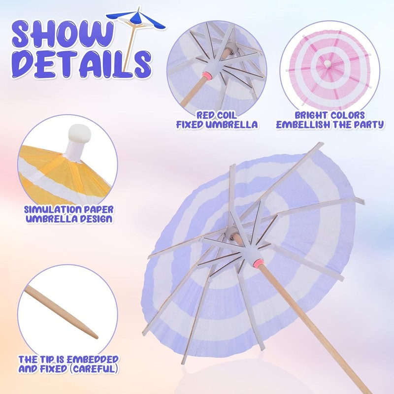 Pack of 50 Cocktail Umbrellas, Drinks Umbrellas, Cocktail Accessories Decoration,