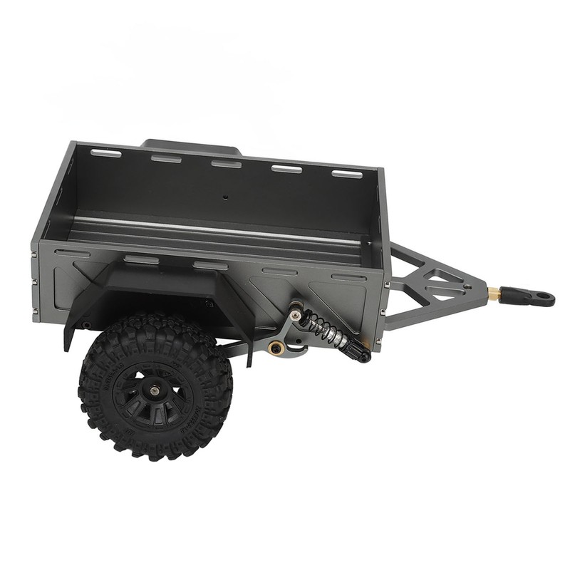 RC Car Hitch Trailer Aluminum Alloy Antislip Rubber Tire Rustproof