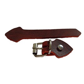 Leather Strap Set with Buckle Silver Rivets 5 Pack for DIY 16 mm Colour Red Bordeaux, red