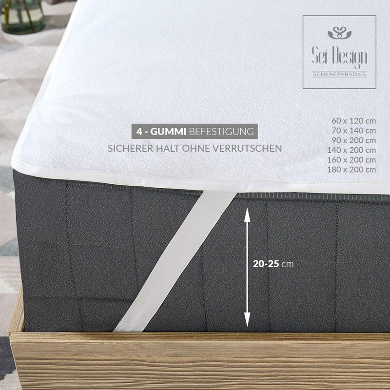 sei Design Waterproof Molleton Mattress Protector 90 x 200 cm