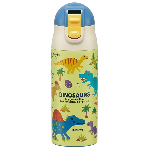 Skater SDPC4P-A Stainless Steel Water Bottle with Straw, One Push Type, 11.8 fl oz (350 ml), Dinosaurus Picture