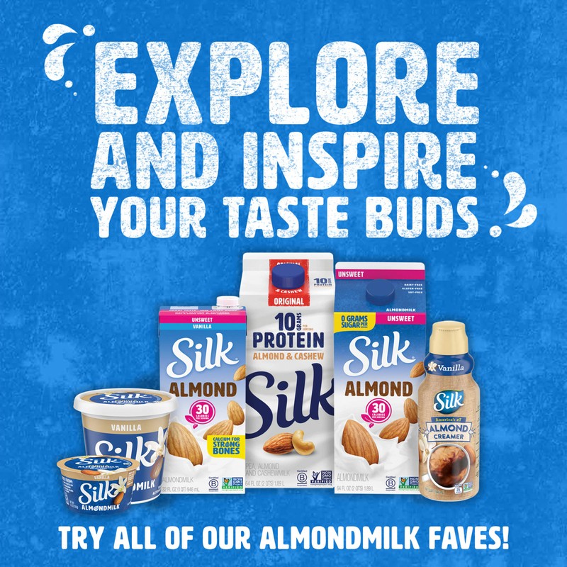 Silk Shelf-Stable Almondmilk, Less Sugar Vanilla, Dairy-Free, Vegan, Non-GMO Project