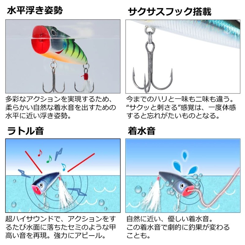 DAIWA 60F Adelgill Bass Lure Steese Popper