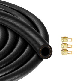 Fuel Hose, 1 Metre, 6 mm Petrol Hose, Oil and Diesel Hose with 3 Hose Clamps, Flexible Hose for Car, Motorcycle, Small Engines