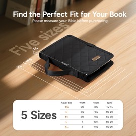 Bellahold Adjustable Bible Cover with 75 Bible Tabs - Bible Cover Case for Women，Waterproof, Washable Quilted Bible Case，Reusable Christian Gifts for Women (Black, L)