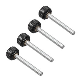 CoCud Knurled Clamping Knobs, M5 x 40mm Male Thread 16mm Head, Thermoset Plastic Thumb Screw Grip Bolt Knobs Black - (Applications: for Lathe Machinery), 4-Pieces