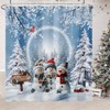 Avezano Winter Christmas Snowman Shower Curtain Winter Snowman Xmas Tree