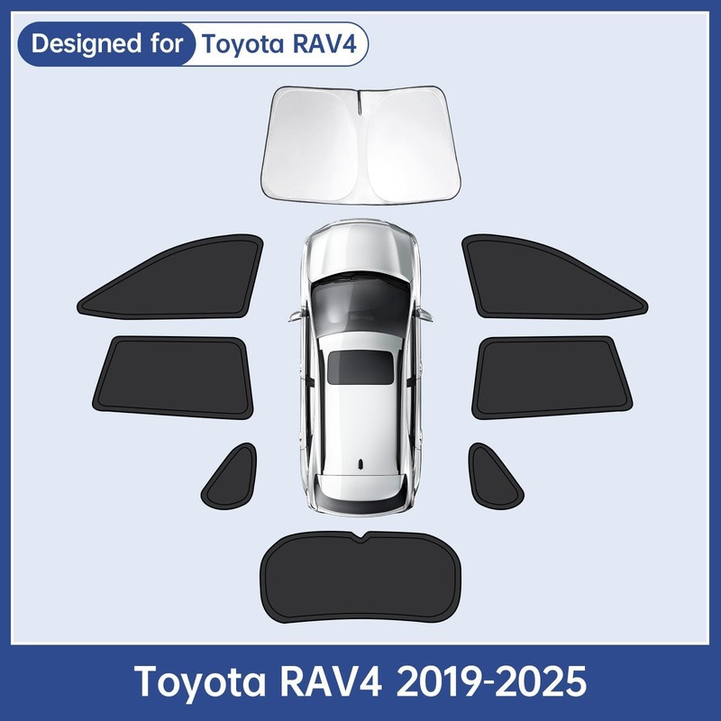 8pcs Car Window Shades for Toyota RAV4 2019-2025, Full Car