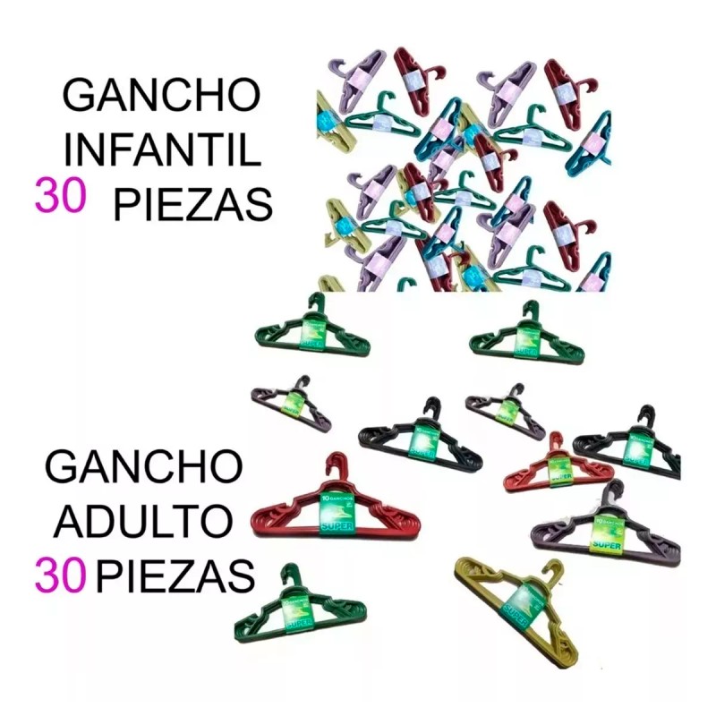 MDJ Combo Ganchos Grandes Y Chicos 60 Piezas