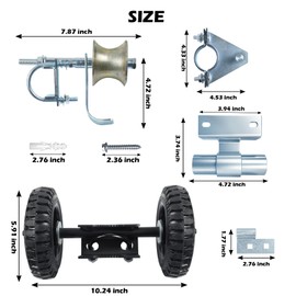 Wall Mount 6" Wheels Rolling Gate Hardware Kit | Sliding Gate Hardware | Sliding Gate Kit | Farm Gate Hardware