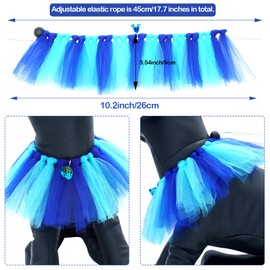 PET SHOW Collar de tutú para perro con cascabel y cordón ajustable para perros pequeños y gatos, bufanda ajustable, accesorios coloridos para el cuello de cachorros, fiestas de disfraces, cumpleaños y