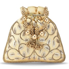 Aheli Indian Potli Bags Gift for Women Evening Bag Clutch Ethnic Bride Purse with Drawstring