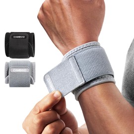 CAMBIVO Wrist Bandages Strength Training, Pack of 2 Adjustable Wrist Support Sports, Wrist Wrap for Fitness, Gym, Sports Protection, Everyday Use