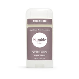 HUMBLE BRANDS Original Formula Aluminum-free Deodorant. Long Lasting Odor Control with Baking Soda and Essential Oils, Patchouli and Copal, Pack of 1