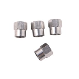 RockTrix - 4 Pieces - Silver Brass Valve Stem Caps Covers - Rubber Seal, Leak-Proof Air Protection, Heavy Duty - Universal Application