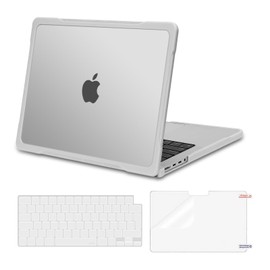 MOSISO Compatible with MacBook Pro 14 inch Case 2025 2024 2023-2021 M4 M3 M2 M1 A3112 A3185 A3401 A2918 A2992 A2779 A2442,Soft TPU Bumper Anti-scratch Hard Shell&KeyboardCover&ScreenFilm, Translucent
