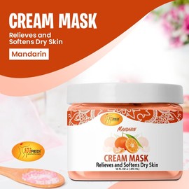 SPA REDI Home - Máscara de crema para pies de pedicura, hidratación profunda, 16 onzas | Mandarin cream mask with hyaluronic acid, amino acids and pan