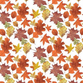 Urban Villa Harvest Leaf Print, Premium Quality, Dinner Napkins, 100% Cotton, Set of 12, Size 20X20 Inch, Multi Colors, Over sized Cloth Napkins with Mitered Corners, Ultra Soft, Durable Hotel Quality