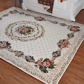 Ukeler Luxury Soft Rustic Floral Doormat Washable Elegant Non Slip Accent Floor Rugs for Bedroom Bathroom Kitchen (Rural Flower, 23.6''x35.4'')