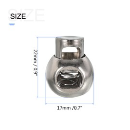 METALLIXITY Plastic Cord Lock End Toggle (0.33" x 0.24")10pcs, Single Hole Spring Stopper Cord Stops Lanyard Clips Cord Adjuster for Clothing, Shoelaces, Drawstrings, Silver Tone