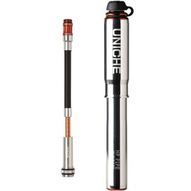 UNICHE Tech High Pressure Mini Bicycle Pump with Gauge (Silver, Small)