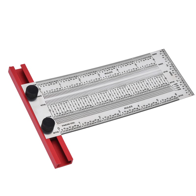 T Rule Stainless Steel Silver Scribing Ruler Woodworking Measuring Tool