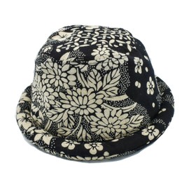 Roll Brim Hippie Hat, Roll Brim, Bucket hat, Tribal Hat, Festival Hat, Boho Bohemian hat, Fashionable Hat, Funky Gift, Burning Man Black and White, One Size-Large