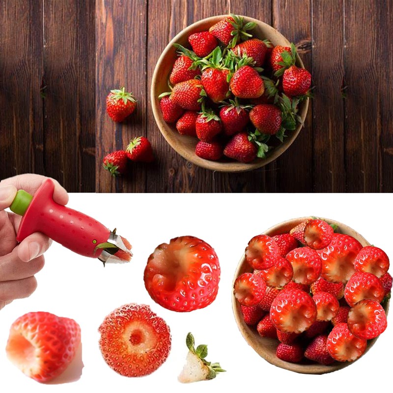 Fruit Corer 3 Pieces, Strawberry Starter, Strawberry Huller Tool, Used