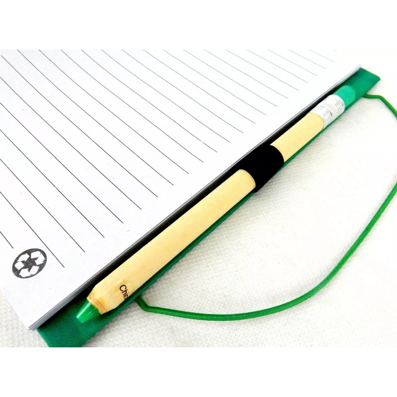 Sweda Recycled Notebook & Pen Set, Green & Beighe, Wire