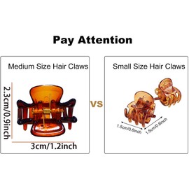 12 PCS Small Hair Clips Women Brown 1.2 Inches Medium Size Hair Claws Clip Hair Styling Butterfly Hair Clamp