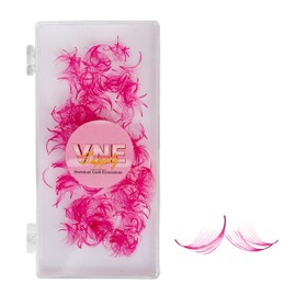 VNE 500 Fans Colorful Lash Extensions | Premade Volume Lash Extensions | Premade Mega Volume Fans | Colored Lash Extension | Russian Volume Eyelash Extensions |6D, Pink, D Curl, 12mm