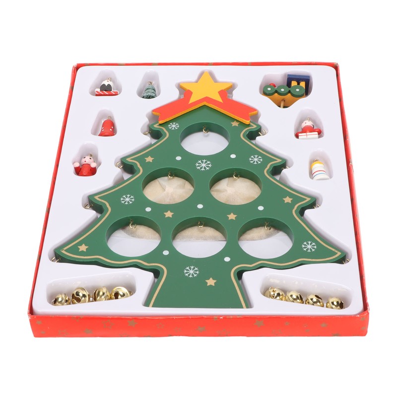 Wooden Christmas Tree Desktop Ornament Shatterproof Safe Eco Friendly Wooden