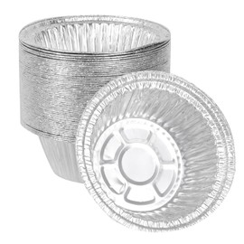 Niesporek Aluminum Pot, Disposable IH Compatible, 50 Pieces, 25.5 fl oz (750 ml), Round Pot, Direct Fire, Outer Diameter 7.2 inches (18.3 cm), Outdoor Pot, Camping Pot, Aluminum Plate, Ramen, Udon