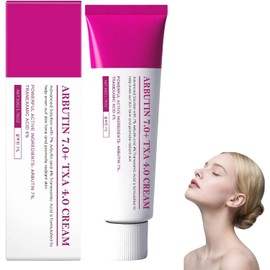 Crema de Arbutina 7% + Ácido Tranexámico 4%, Hidratante Iluminadora Ligera, Crema Reset de Pigmento para Ayudar a Reducir la Apariencia de Manchas Oscuras, Tono Desigual y Opacidad (1 Pieza)