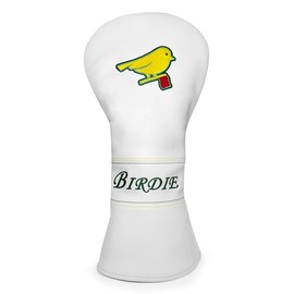 Golf Headcovers Cute Birdie Applique Embroidered Premium Leather Liver Cover Fairway Wood Utility Hybrid Golf Club Set Black Headcover (Driver(1 Piece)