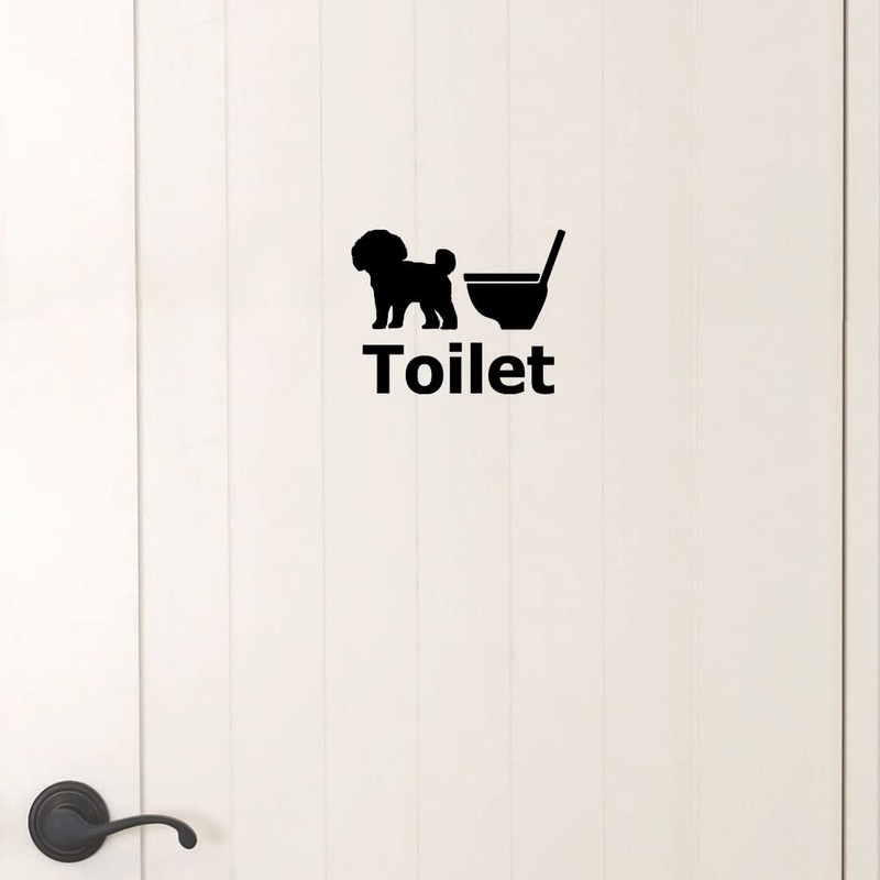 KAIMIRU STORE Cute Dog Toilet Silhouette Wallpaper Wall Sticker Interior