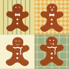 Pillowhale Wooden Gingerbread Cookie Baking Set, 18 Pcs Pretend Play Kitchen Toy with Whisk, Bowl, Tray, Rolling Pin & Expressive Cookies, Pretend Play Baking Set Montessori Gift for Kids Ages 3+