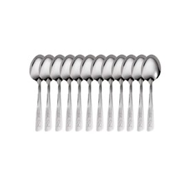 Moven|Set Cuchara Cafetera y Té |Maya |12 Piezas |Cuberteria de Acero Inoxidable| para Servicios de mesa | Cucharas de Té,Café, Postre, Pastel