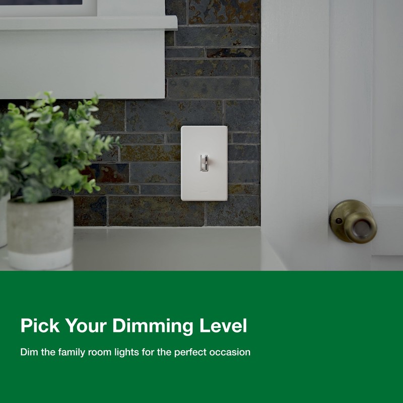 Lutron Ariadni/Toggler LED+ Dimmer Light Switch for Dimmable LED, Halogen