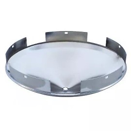 United Pacific 5 Even Notched Chrome Pointed Front Hub Cap w/ Spinner Hole - 1" Lip