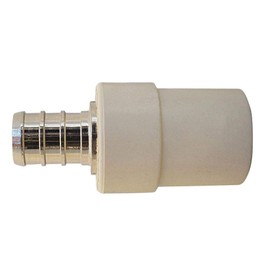 XFITTING 3/4 inch Pex X 3/4 inch CPVC Coupling, Transition Coupling, Brass Pex B Crimp Fittings - Brass, 25 Pieces