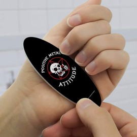 Positive Metal Attitude Mental Rock Funny Humor Double-Sided Oval Nail File Emery Board Set 4 Pack