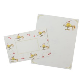 Natsuka Murata K01-AHP-384 Shibainuto Pure Cafe Letter Set [Pudding] Cute