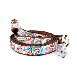 The Worthy Dog Swirly Floral Leash 5ft Stylish Brown Pattern, Comfortable Durable Nylon Fits Small, Medium, Large Dogs, Fun Outdoor Puppy Walking Accessory-Small