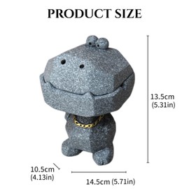Outdoor Ashtray with Lid, Funny Wind Ashtray, Crocodile, Cigar Ashtray Decoration, for Home, Office, Desk, Patio, Balcony Outdoors