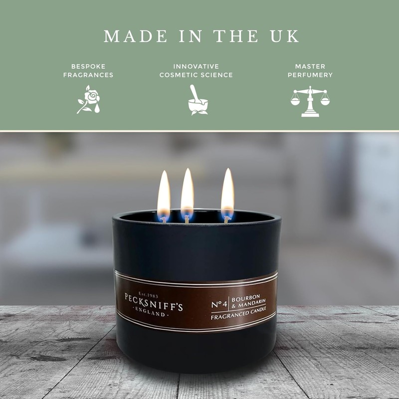 Pecksniffs Black Tall Bourbon & Mandarin Scented Candle | 3